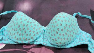 Cute Blue Star Print Bra