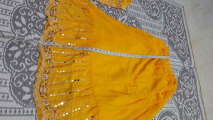 Yellow Georgette Lahenga Choli With Shrug💛