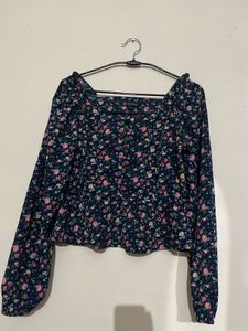 Floral Print Square Neck Top