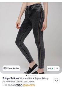 Tokyo Talkies Black Super Skinny Jeans