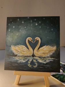 Romantic Swan Painting
