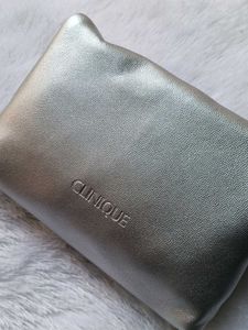 Clinique silver metallic foldable clutch 💕♥️