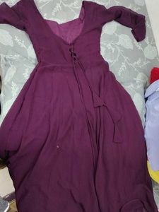 Elegant Purple Long Sleeve Dress