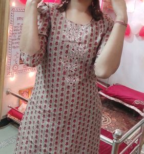 Red Lovely Gotta Patti Work Kurti❤