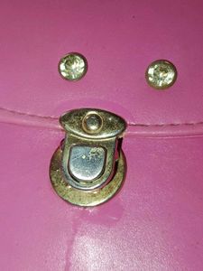 Chic Pink Shoulder Bag with Rhinestones