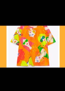 ZARA Vibrant Artistic Face Print T-Shirt