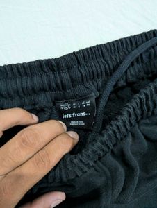 IetsFrans Black Baggy Fit Sweatpants ( unisex )