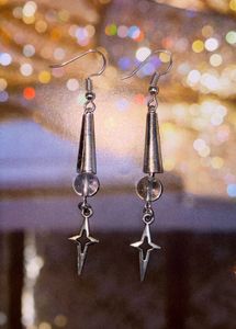 Silver Star Dangle Earrings