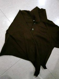 women's Dark Brown crop Shirt