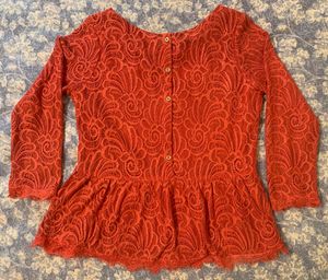 Y2k Coral Lace Peplum Top - Latin Quarters Brand