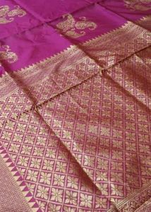 Pink Banarasi Silk Saree with freebie 🎁
