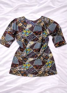 Bohemian Patchwork Print short kurti