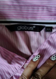 Formal Pink Striped Button-Up Shirt