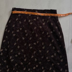 Vintage Brown Woolen Midi Skirt🤎