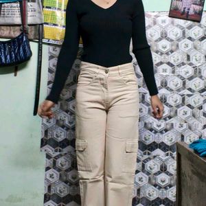 Beige Cargo Pants