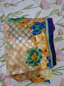 Beige Saree