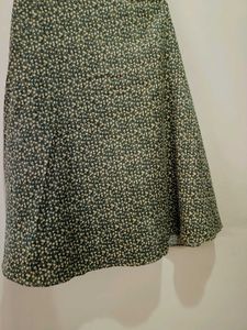 Vintage Floral Print Midi Skirt
