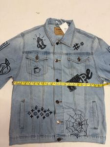 Denim Jacket with Graphic Prints