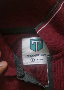Teamspirit Maroon Zip-Neck Polo Shirt