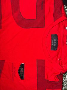 Men's Red Graphic Print T-Shirt