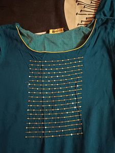 Peacock Blue Colour Kurti