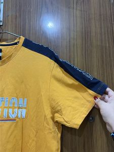 Men's Yellow Graphic Print T-Shirt