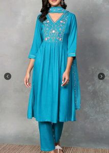Elegant Teal Kurta Set with Dupatta