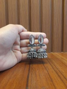 Elegant Oxidised Jhumka Earrings