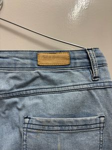 Light Wash Denim Cargo Pants