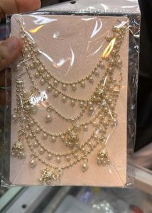 Elegant Pearl &amp; Jhumka Ear Chain