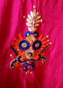Embroidered Kurta Sets - Pink &amp; Red