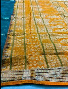 Dark green pure silk saree