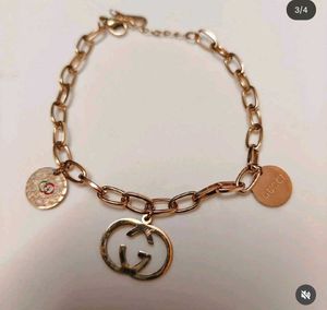 Rose Gold Chain Bracelet with Charms