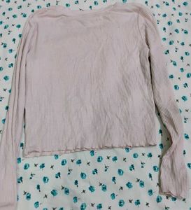 Cute Pink Bloom Graphic Long Sleeve Top