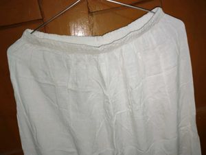 Embellished White Comfort Pants