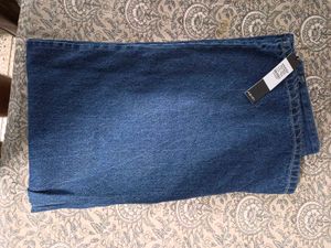 Wide Leg Blue Denim Jeans