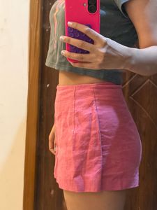 Pink High-Waisted Skorts