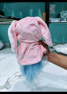 Cute Plush Doll with Blue Hair