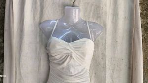 Chic White Ruched Mini Dress