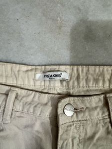 FREAKINS ECRU BEIGE STRAIGHT FIT JEANS 32