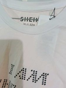 SHEIN White Graphic Print T-Shirt Dress