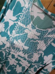 Beautiful Teal Floral Kurta / suit/ dress