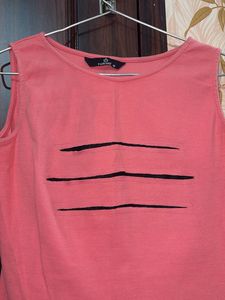 Coral Cut-Out Sleeveless Top
