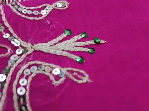 Stunning Pink Embroidered Saree
