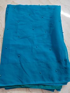 Brand New Beautiful Rama Blue Color Saree