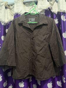 Project AJ 117 Brown Button-Up Shirt