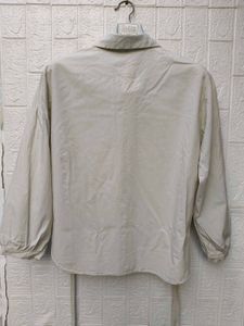 Korean Pintrest Stylish Beige Button-Up Shirt