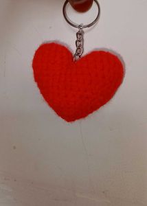 Handmade Red Heart Keychain