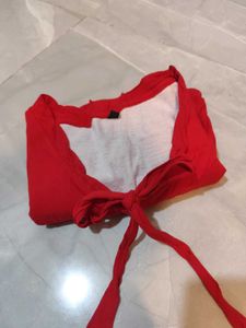 Vibrant Red Button-Up Dress