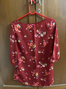 Red Floral Top